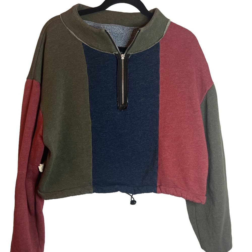 Gilded Intent Multicolor Patchwork Pullover - image 4